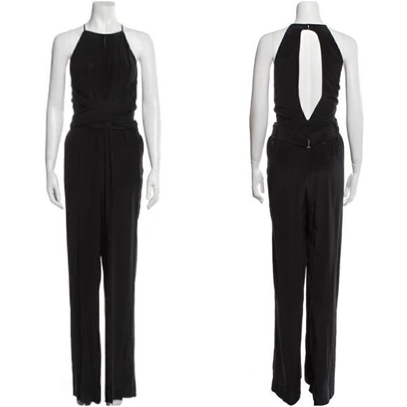 L'agence Silk Black Jumpsuit Size L - Picture 3 of 13